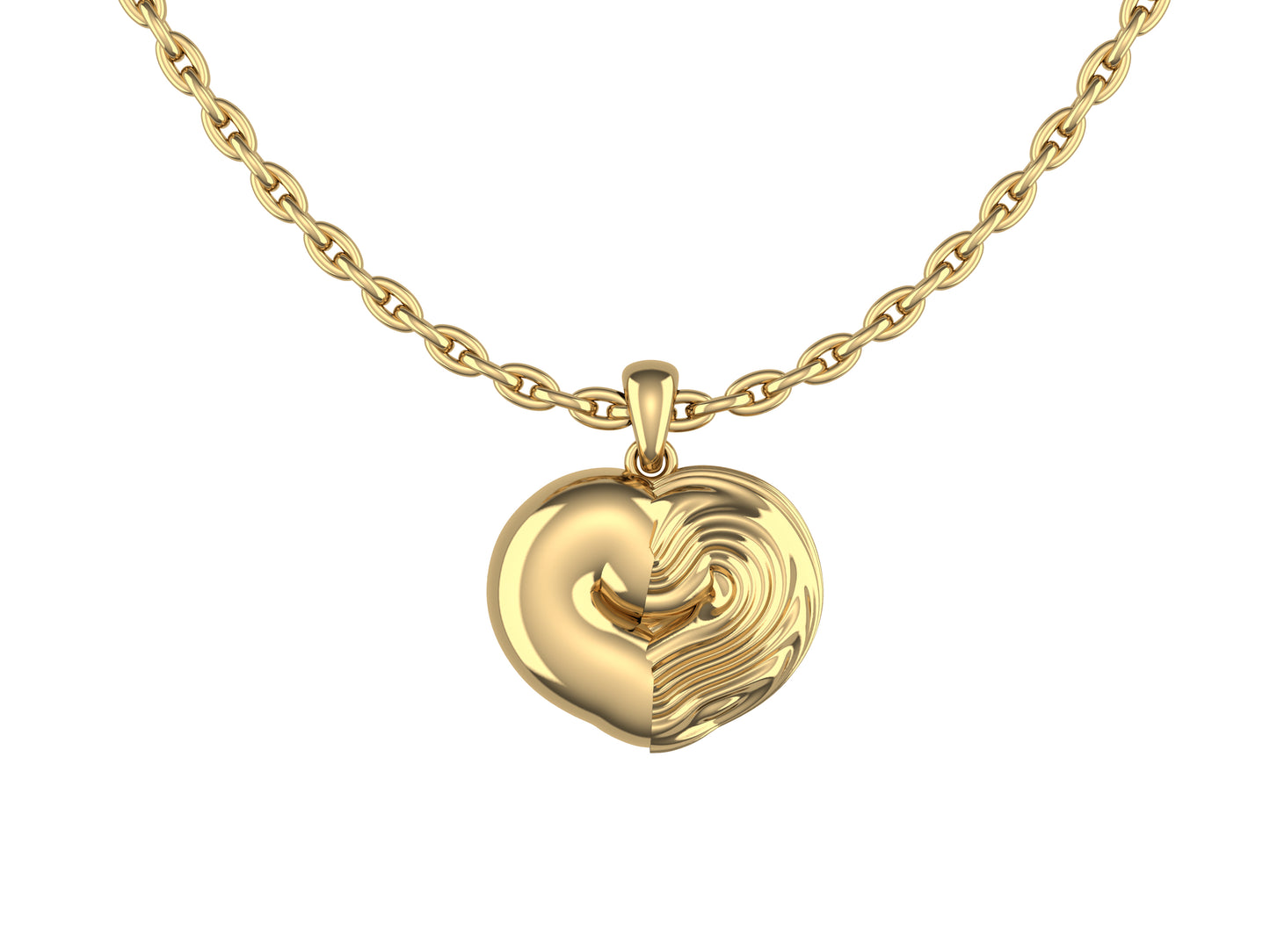 MatiJaro Heart necklace, yellow gold. Length: 65.7cm. Width of the motif: 24 mm. Thickness of the motif: 8 mm. Length of the motif: 20 mm.