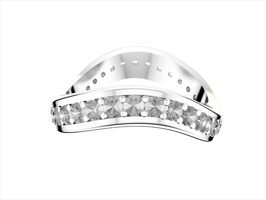 Forever wedding band, width 3.5 mm, platinum 950‰, set with 33 brilliant-cut diamonds totaling 1.269 carat.