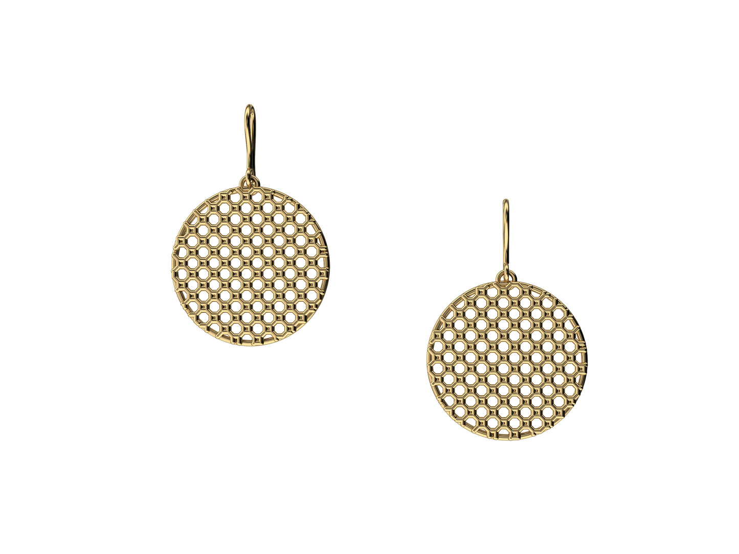 Hit New Style earrings, 18K yellow gold. Inner diameter 26 mm. 