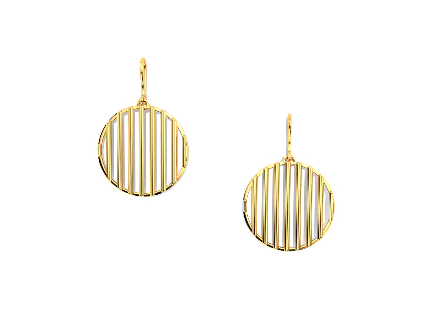 Hit New Style earrings, 18K yellow gold. Inner diameter 26 mm.