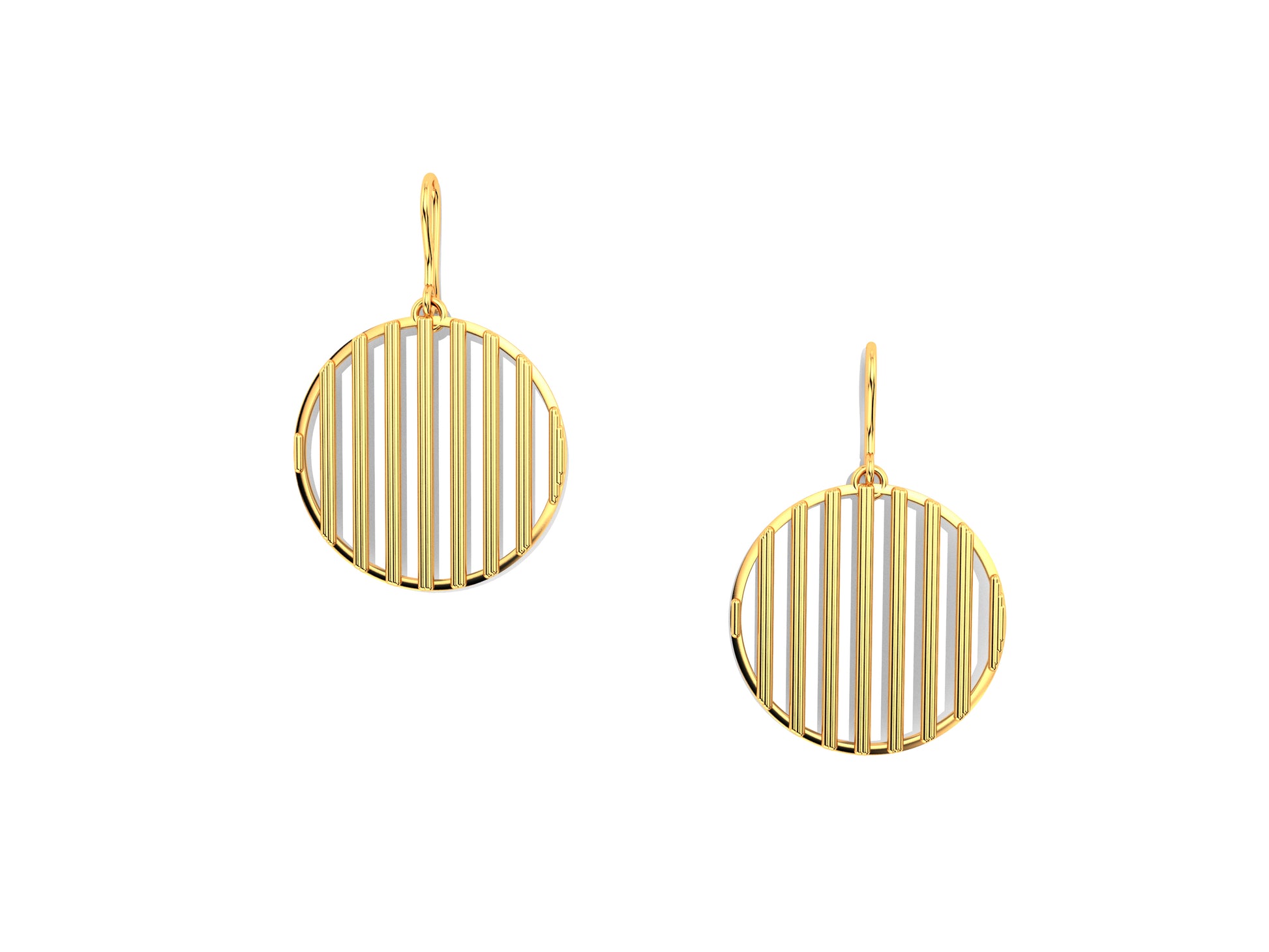 Hit New Style earrings, 18K yellow gold. Inner diameter 26 mm.