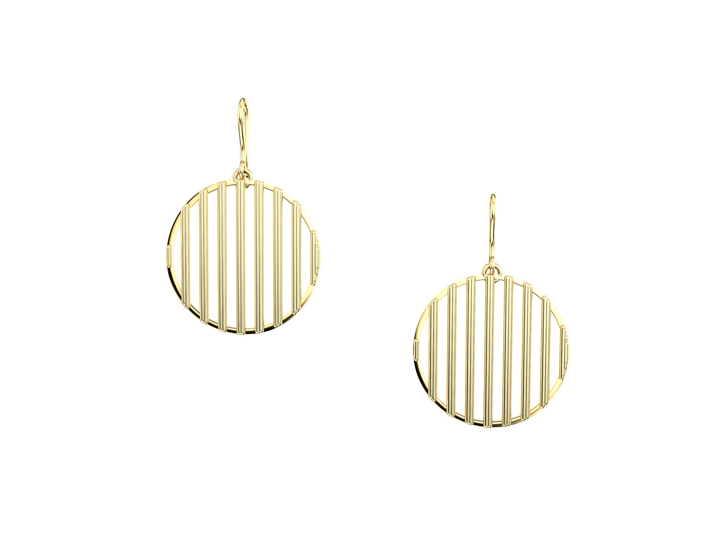 Hit New Style earrings, 18K yellow gold. Inner diameter 26 mm.