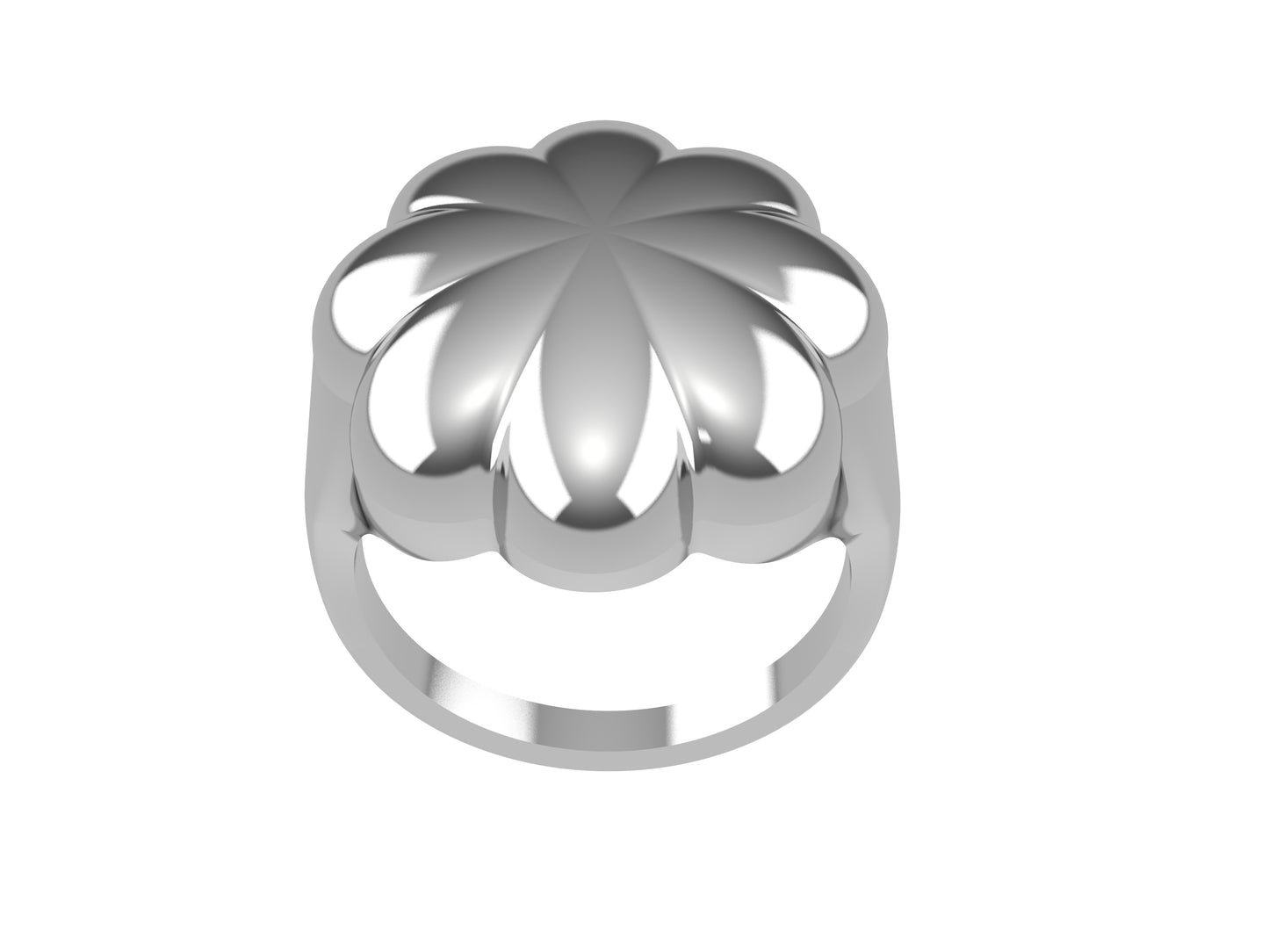 Flores de MatiJaro ring, sterling silver 950. Width of the pattern: 9.2 mm.