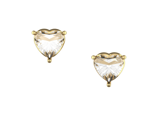 MatiJaro Heart earrings, 18K yellow gold, each set with a brilliant-cut diamonds totaling 0.66 carat. Diameter of the pattern: 6.0 mm.