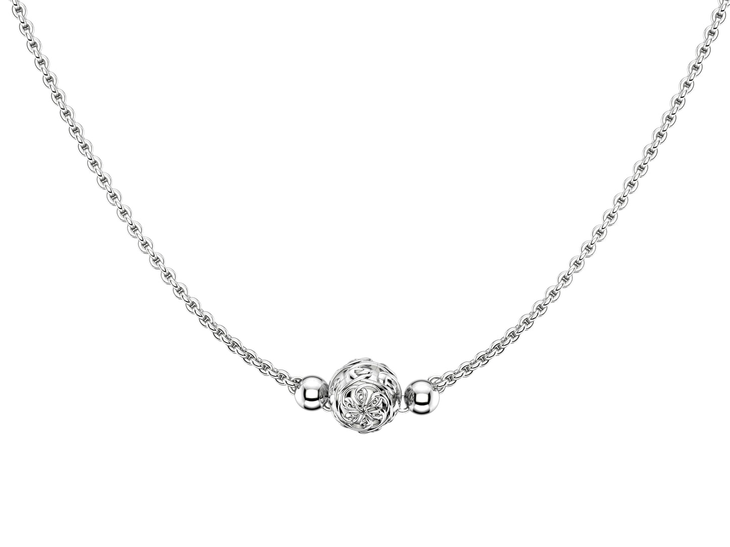 Flores de MatiJaro pendant, 18K white gold.