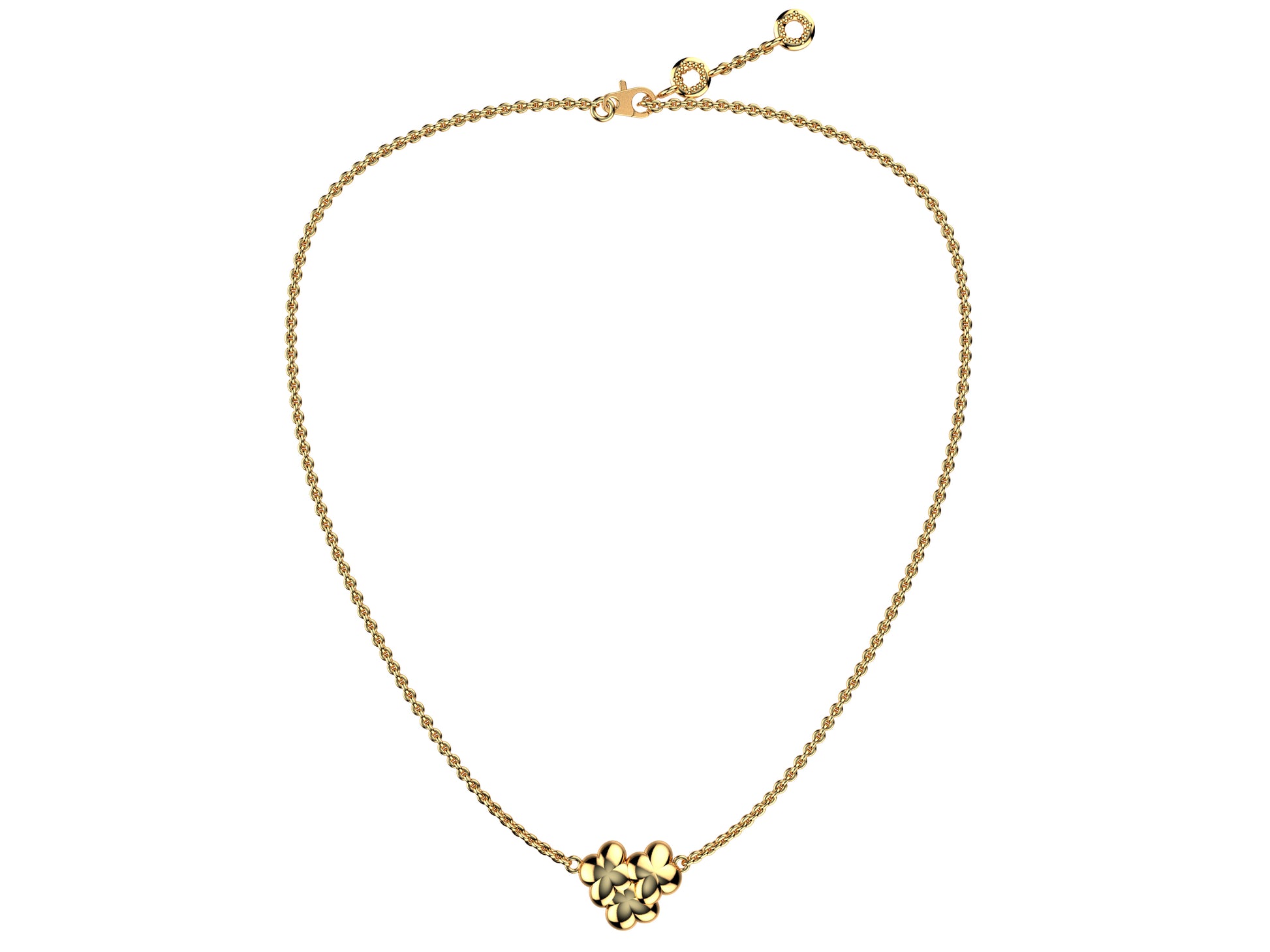 Flores de MatiJaro necklace, 18K rose gold. Length: 60 – 60.4 cm. Width of the motif: 15 mm. Length of the motif: 13 mm.