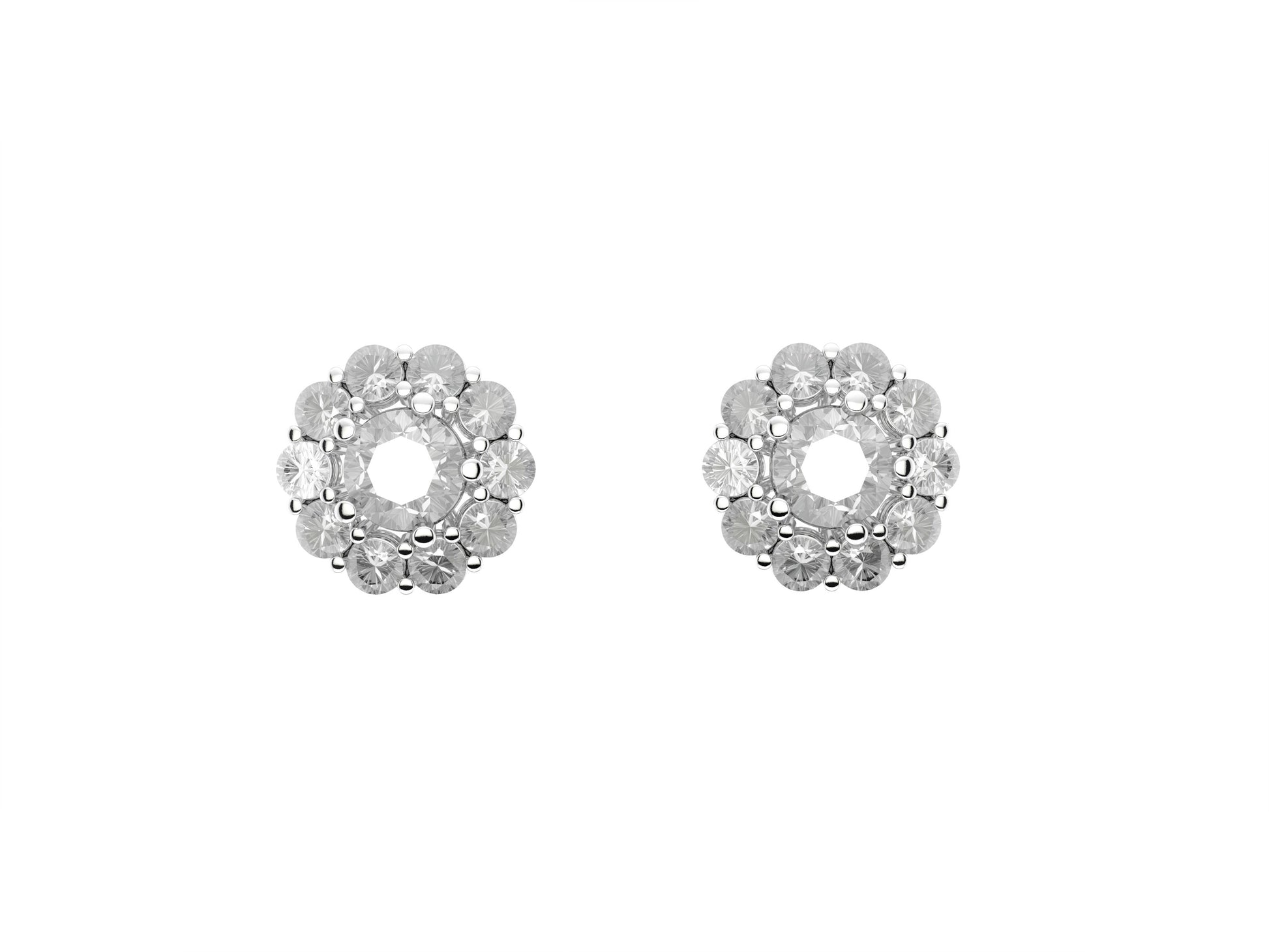 Flores De MatiJaro earrings, 18K white gold, each set with a brilliant-cut diamonds totaling 0,903 car carats and set with brilliant-cut pavé diamonds. Totaling 0.99 car.   