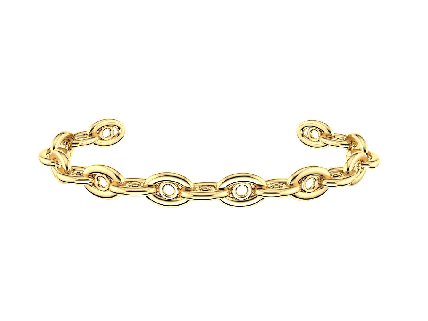 Hit New Style WM bracelet, 18K yellow gold, width 6,8 mm.