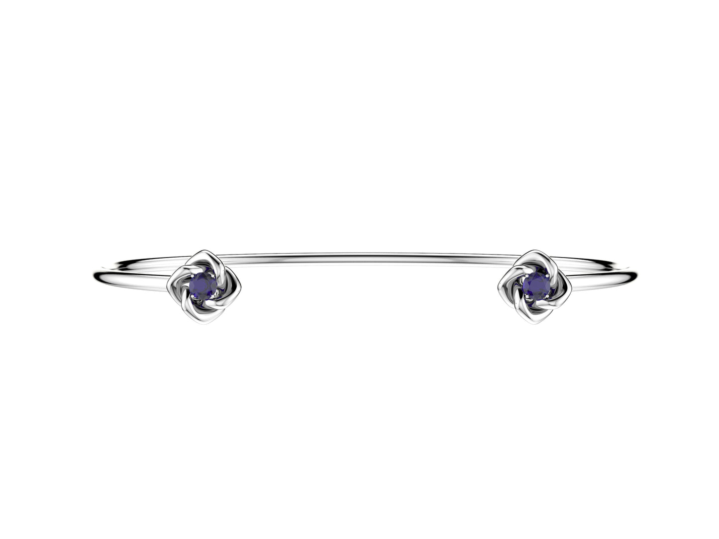 Gemmes De La Divinite bracelet, sterling silver, set with amethyst. Width: 2 mm. 8,3 mm.