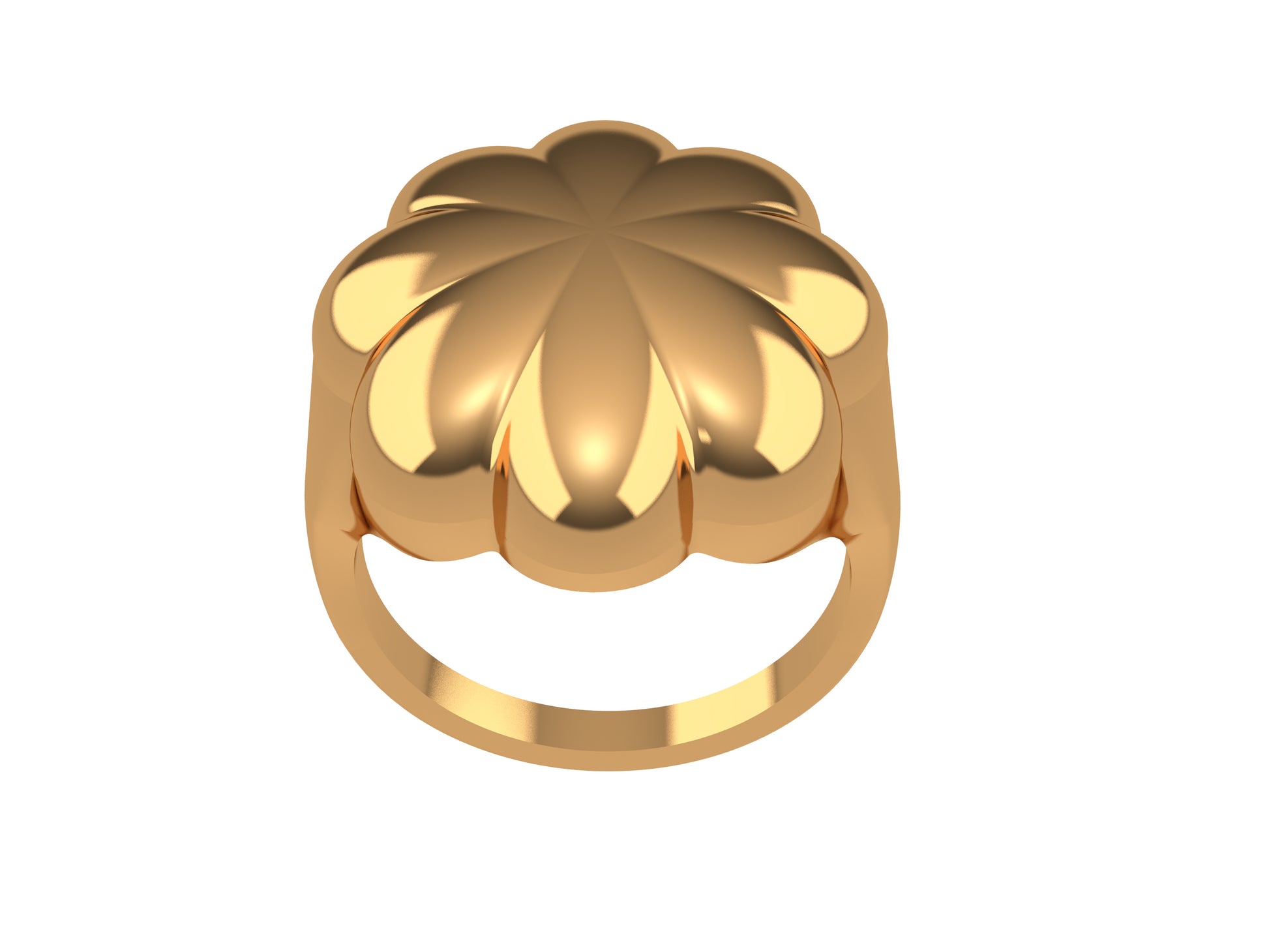 Flores de MatiJaro ring, 18K rose gold. Width of the pattern: 9.2 mm.
