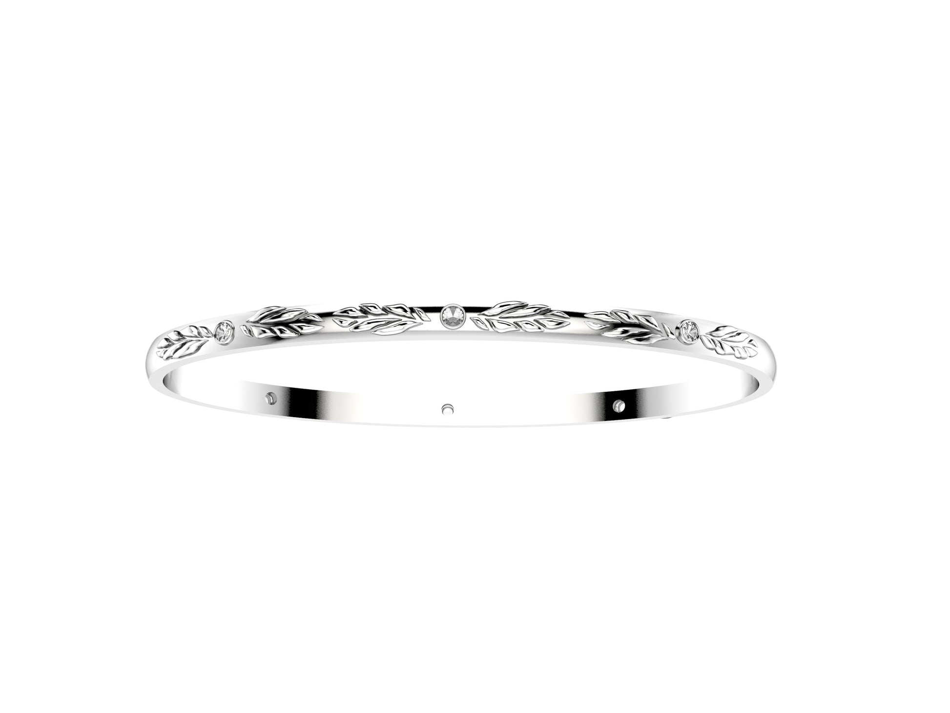 Flower bracelet, 18K white gold, diamonds.