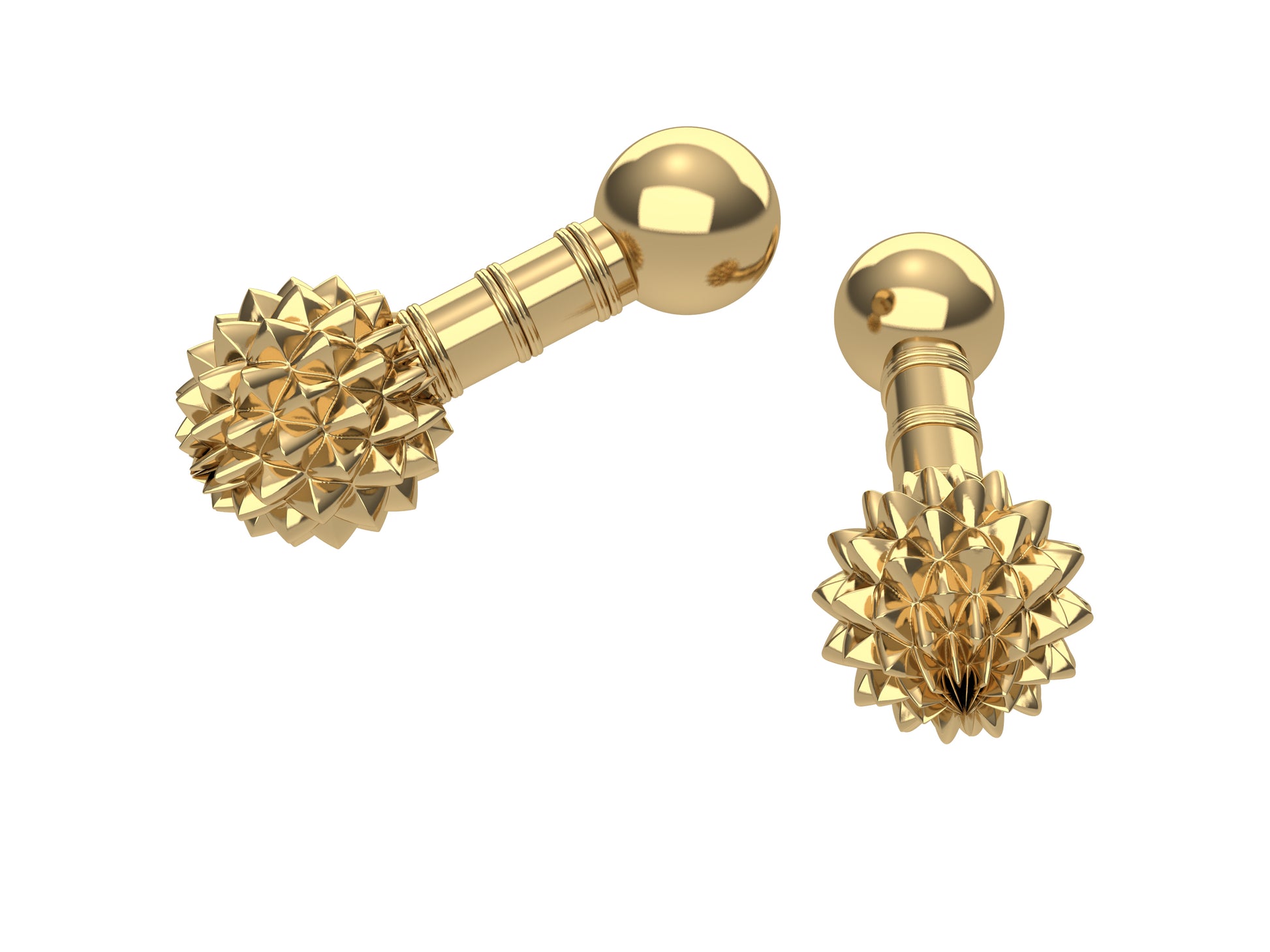 Flowers cufflinks in 18K yellow gold.