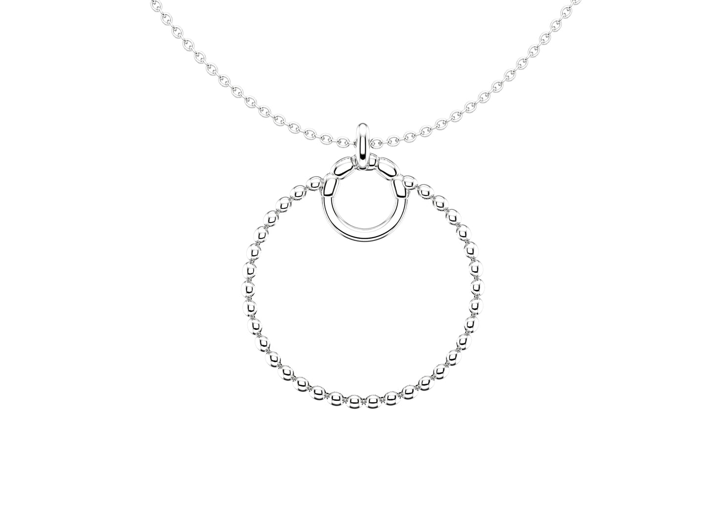 Hit New Style necklace, sterling silver. Inner diameter 35mm. Chain length: 420 mm.