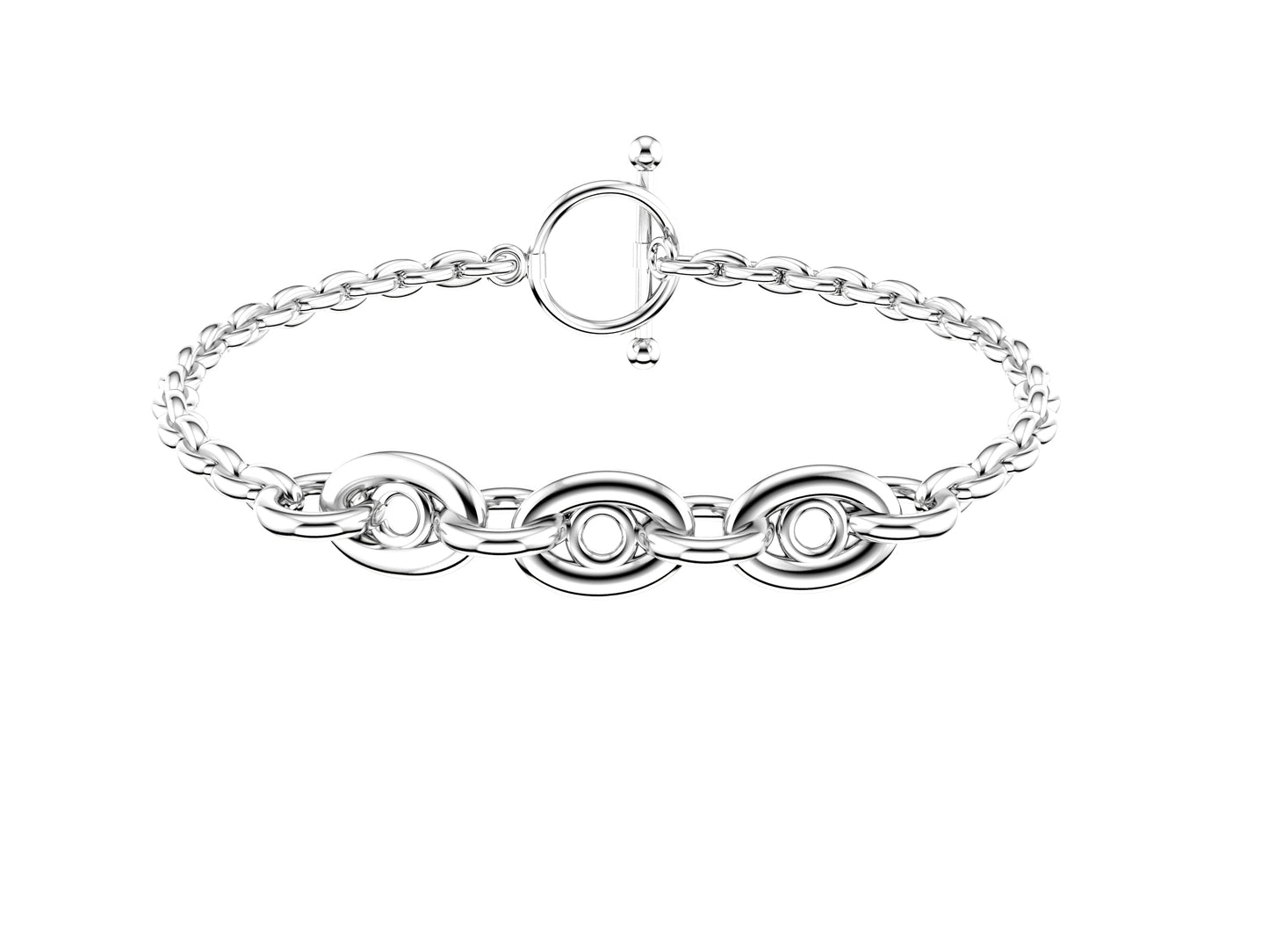Hit New Style WM bracelet, sterling silver.