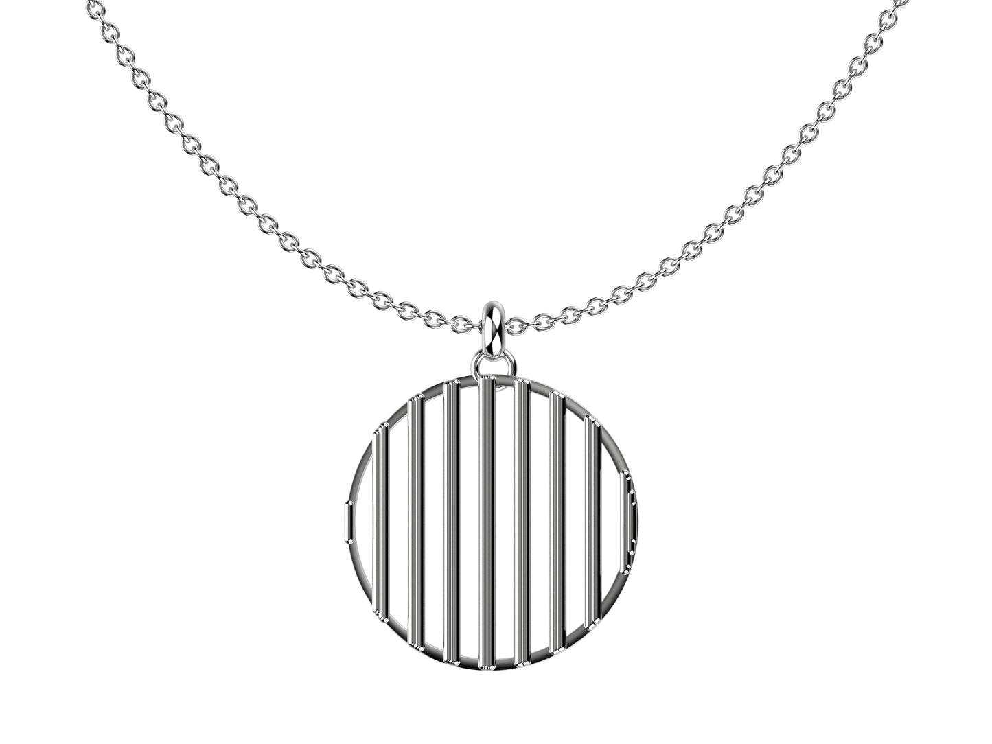 Hit New Style necklace, sterling silver. Inner diameter: 25 mm. Chain length: 640 mm.