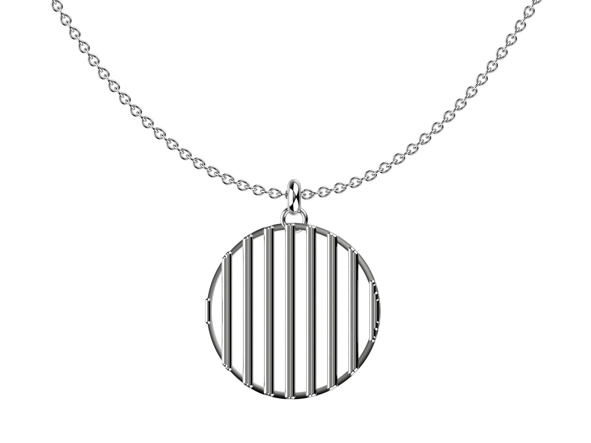 Hit New Style necklace, sterling silver. Inner diameter: 25 mm. Chain length: 640 mm.