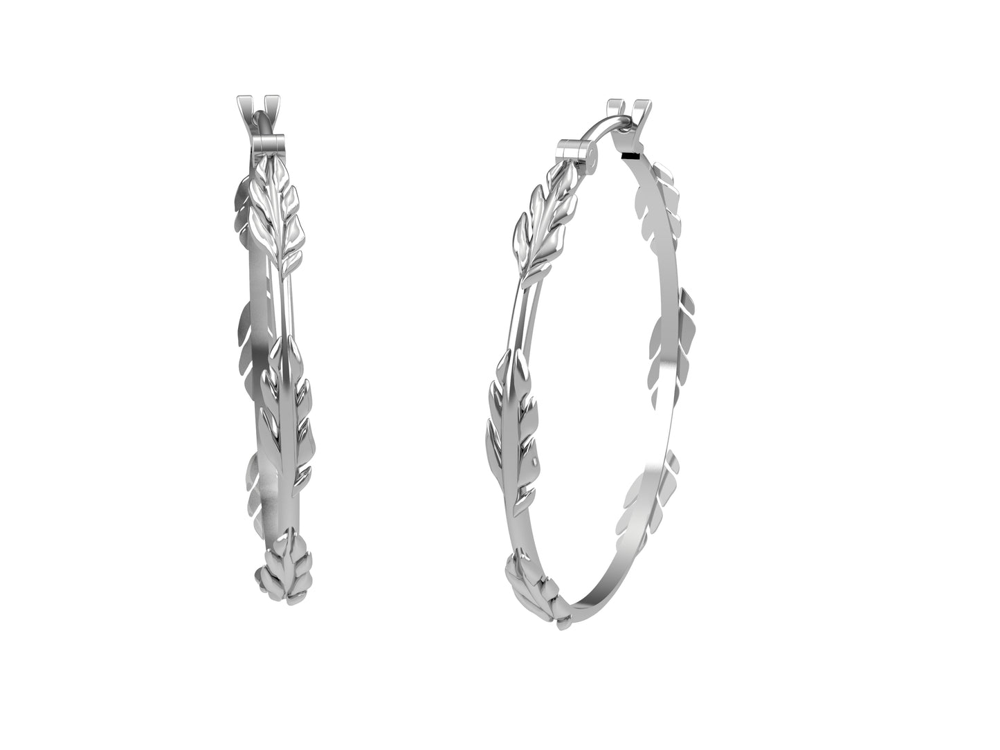 Flower earrings, 18K white gold