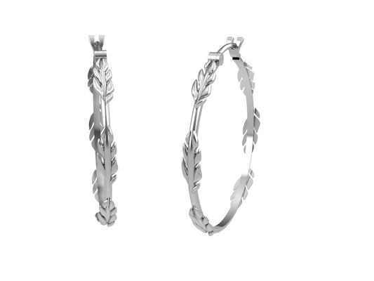 Flower earrings, 18K white gold