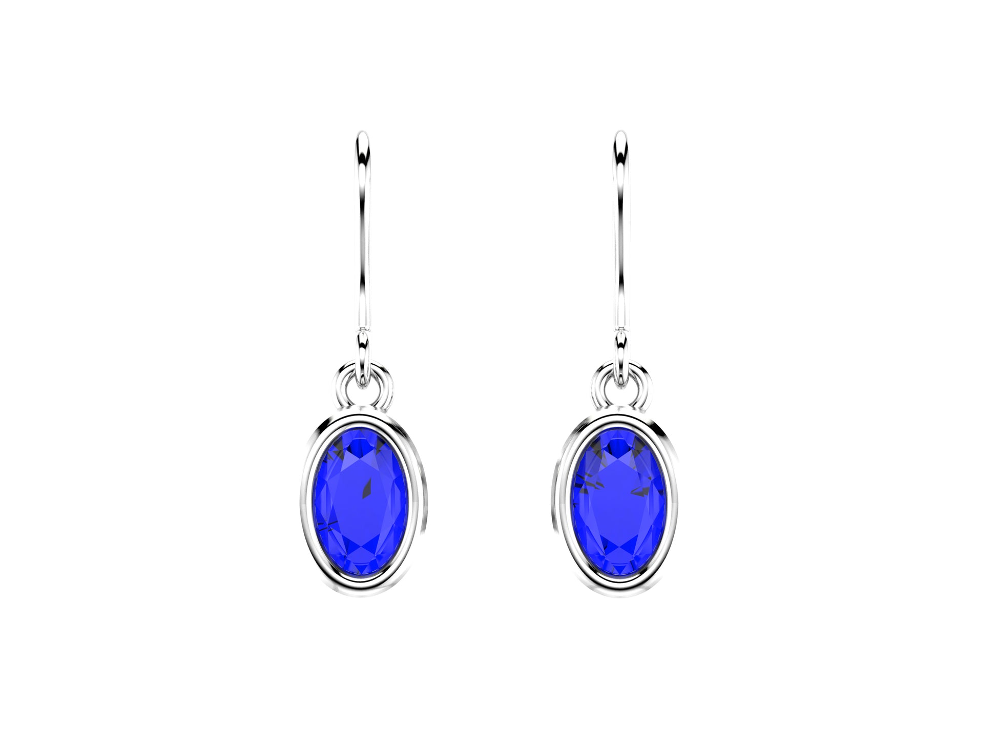 Gemme's De La Divinite earrings, 18K white gold, each set with blue tanzanite Diameter of the pattern: 8.5x6 mm.
