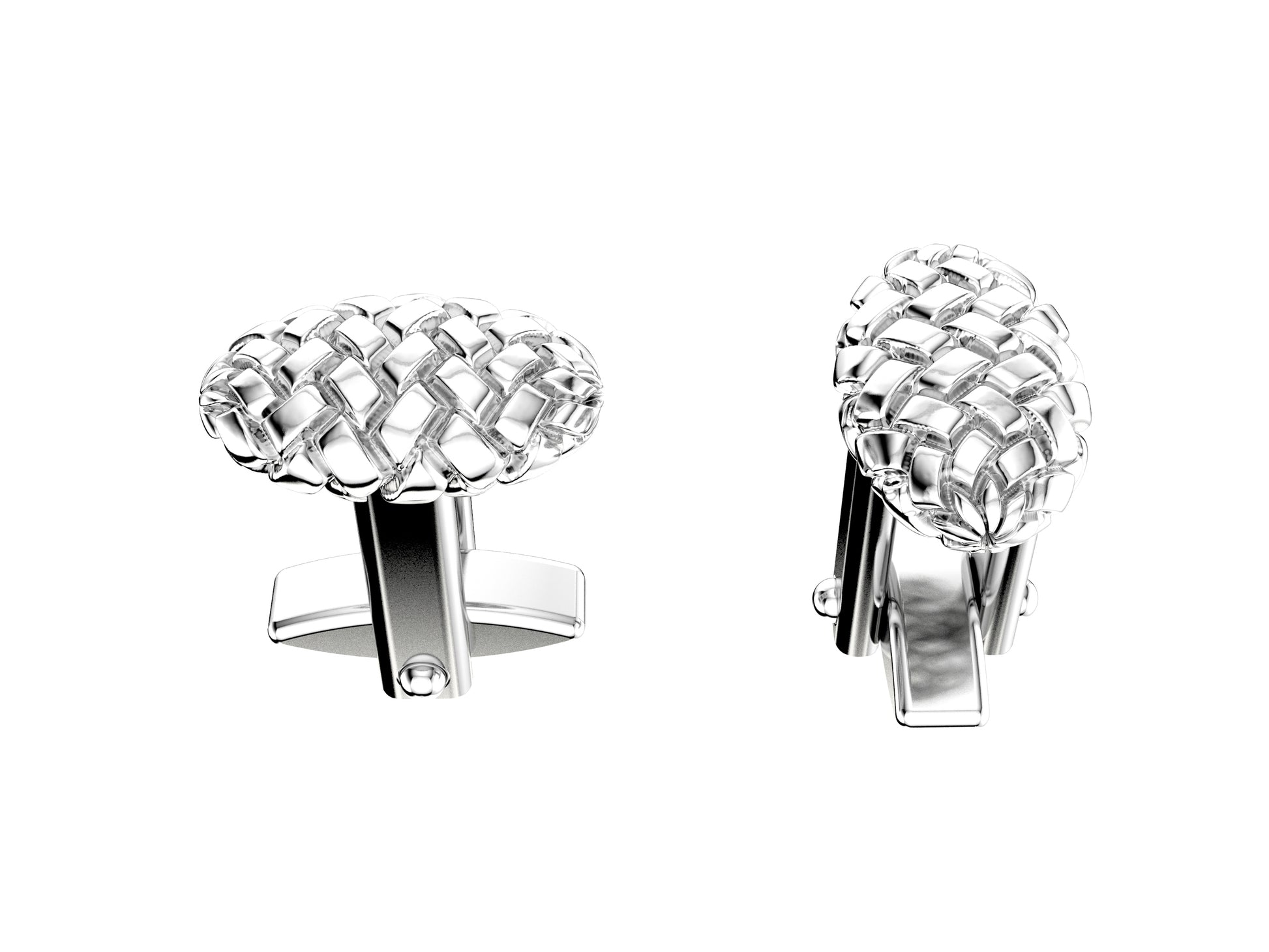 Flowers cufflinks in palladium-finished sterling silver.