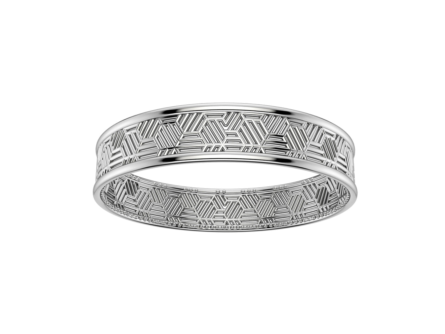 Hit New Style bracelet, 18K white gold. Width: 12.00 mm.