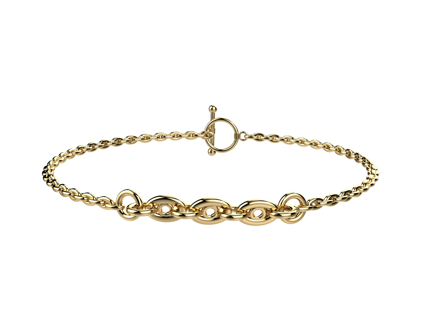 Hit New Style necklace 18K yellow gold.
