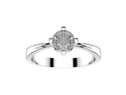 Forever engagement ring, 18K white gold, set with a brilliant-cut diamond available in 0.5 to 0.59 carats. 