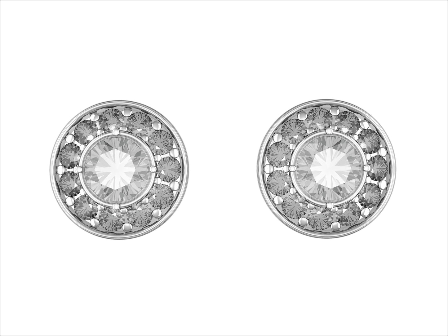 Gemmes De La Divinite earrings, 18K white gold, each set with diamond and set with brilliant-cut pavé diamonds. 