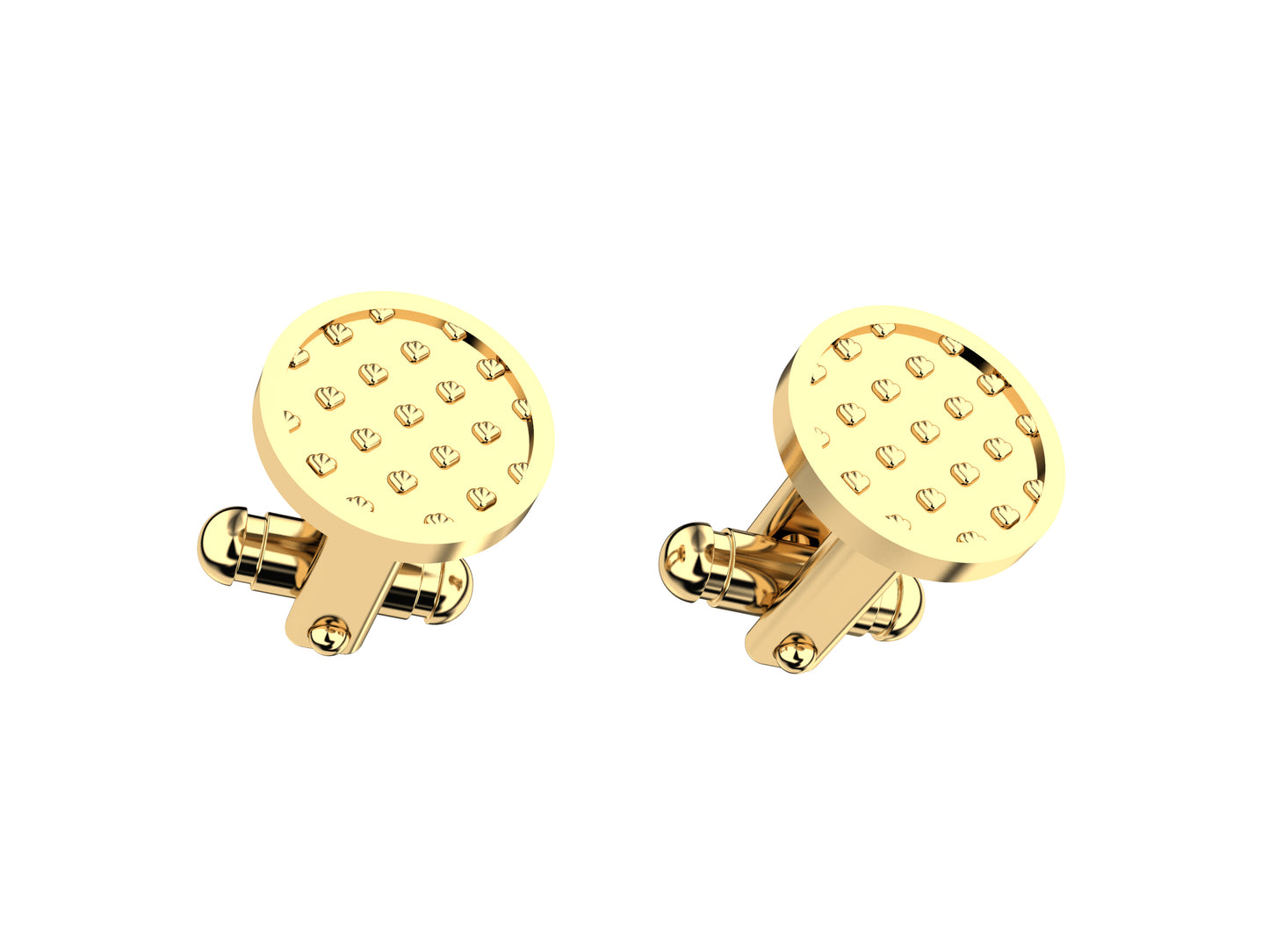 Hit New Style Cufflinks in 18K yellow gold . Dimensions: 20.5 mm high x 15 mm wide. 