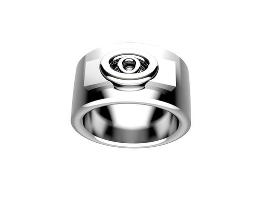 Hit New Style WM ring, sterling silver 350. Width of the pattern: 12.0 mm.