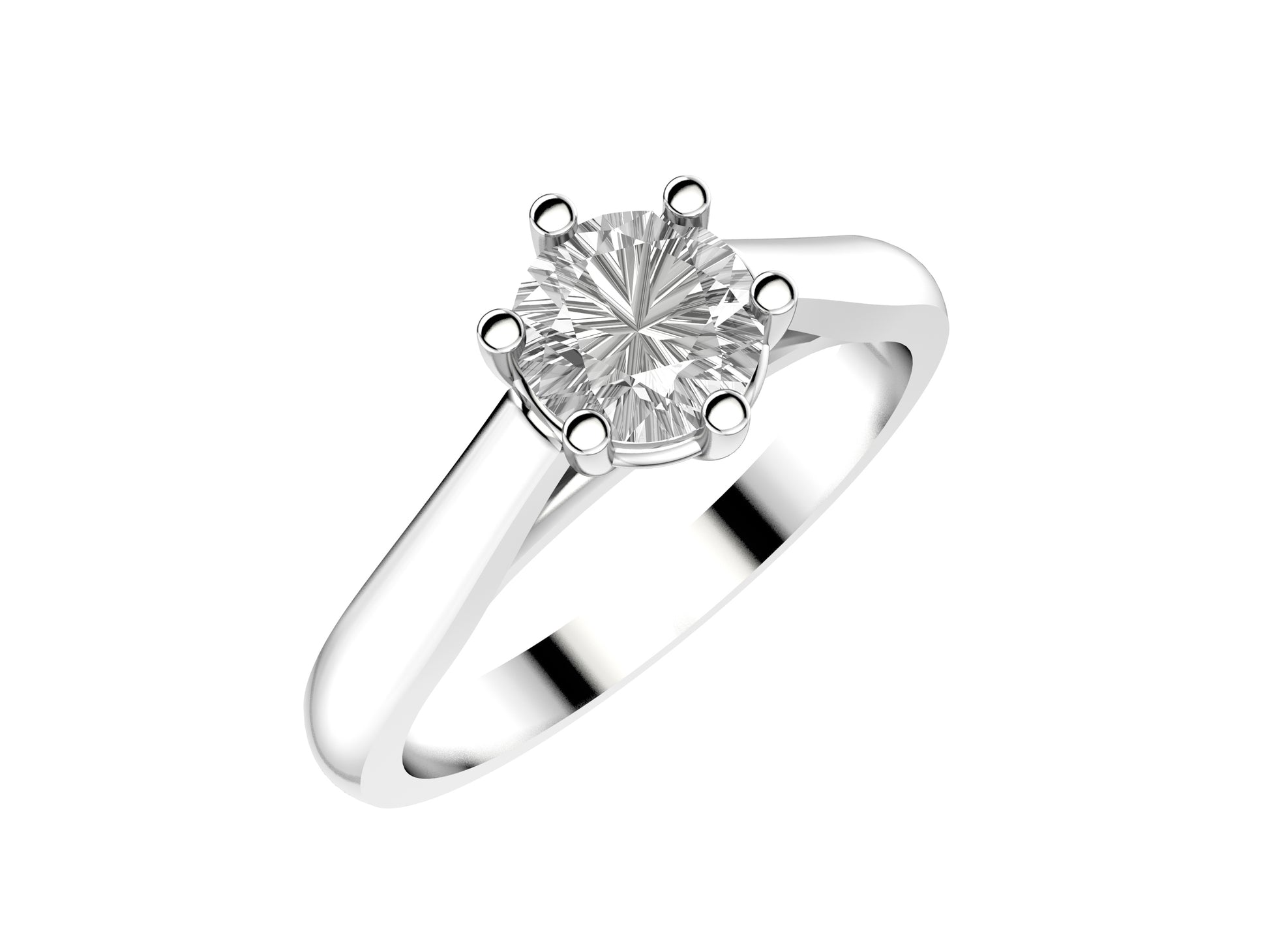 Forever engagement ring, 18K white gold, set with a brilliant-cut diamond available in 0.5 to 0.59 carats. 