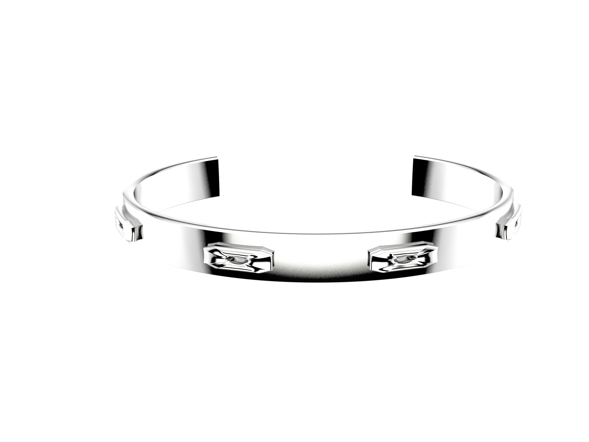 Hit New Style WM bracelet, 18K white gold. Width: 6.2 mm.
