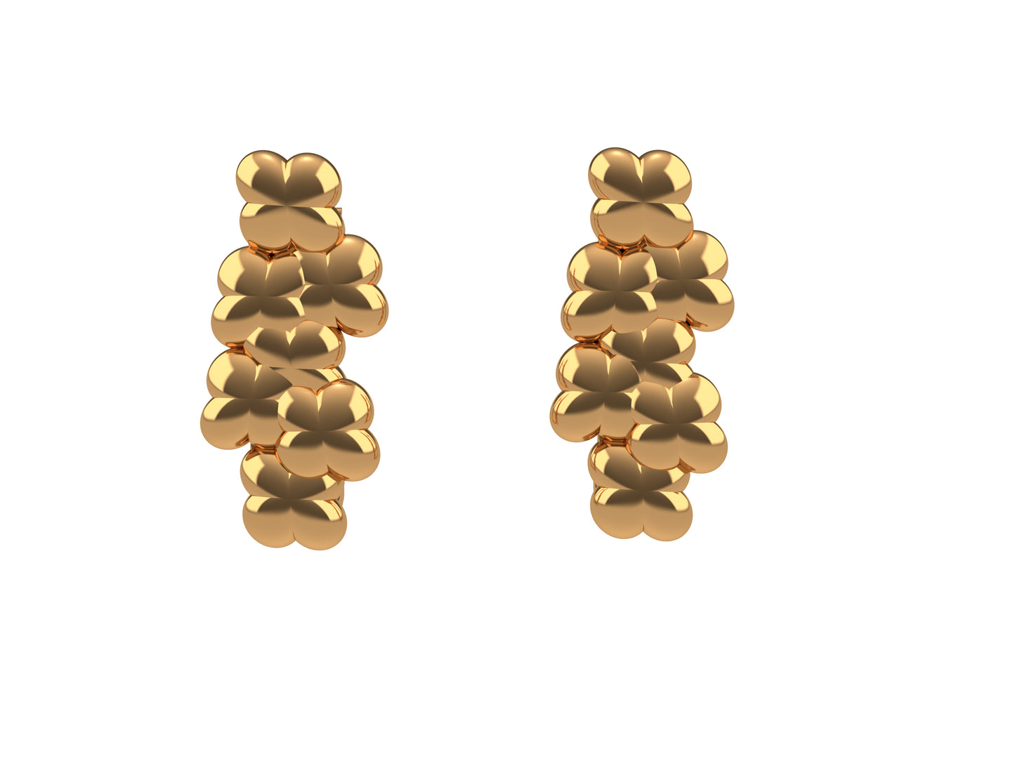 Flowers earrings, 18K rose gold.