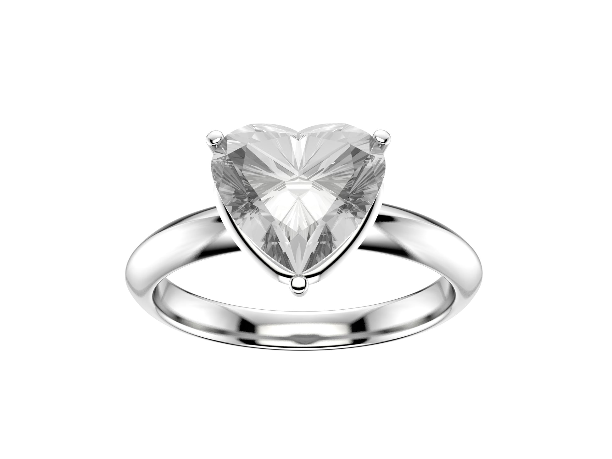 MatiJaro Heart Engagement ring, 950‰ platinum, set with a heart-cut diamond center stone available from 2.00 to 2.49 carats.