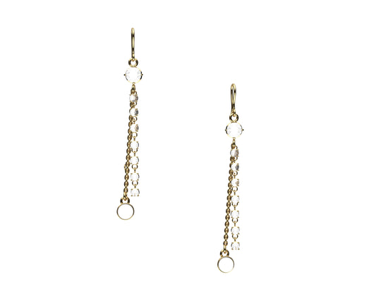 MatiJaro Florex earrings, 18K yellow gold, diamonds totaling 0,46 car, pearls.