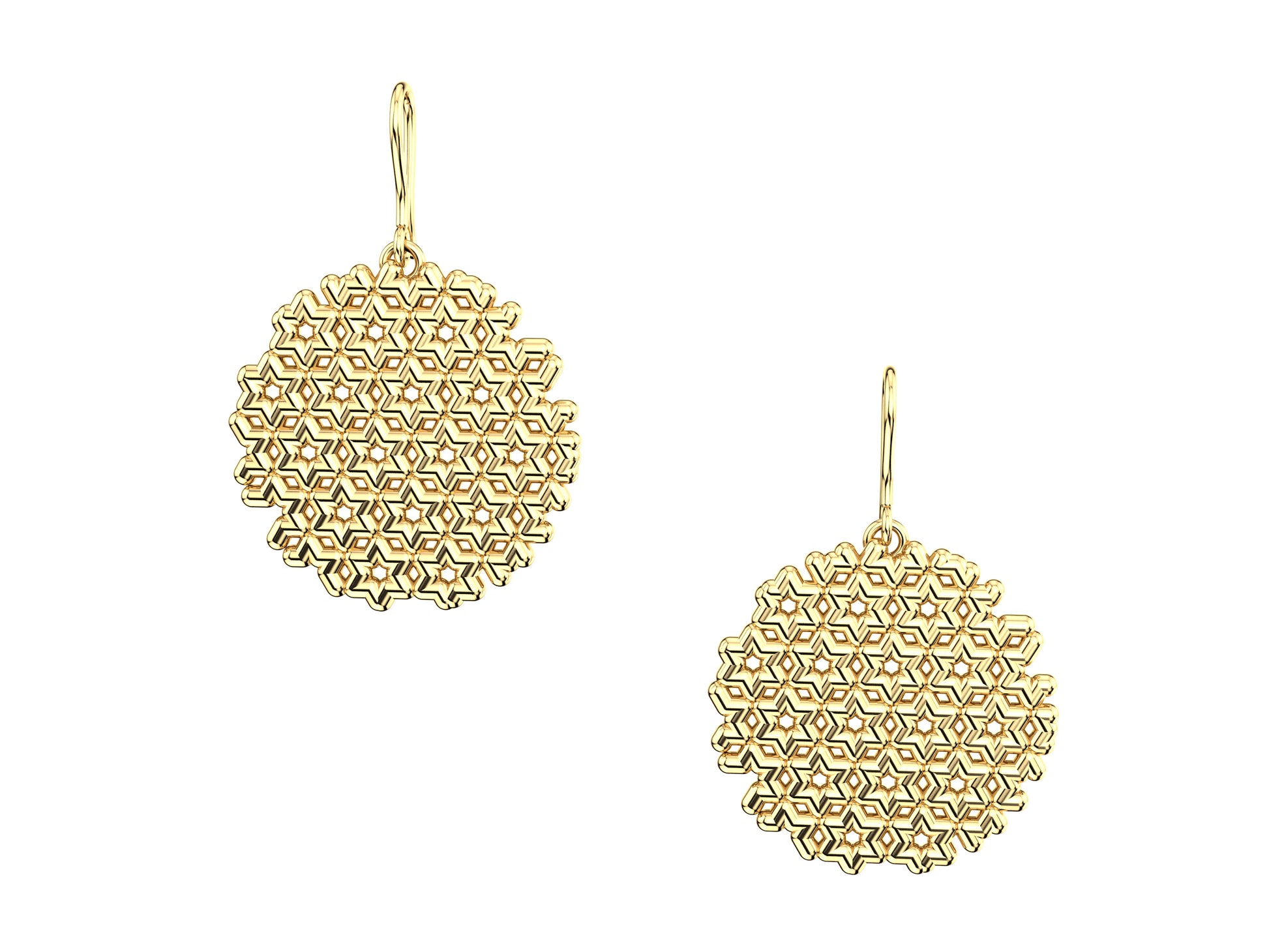 Hit New Style earrings, 18 K yellow gold. Inner diameter 26 mm.