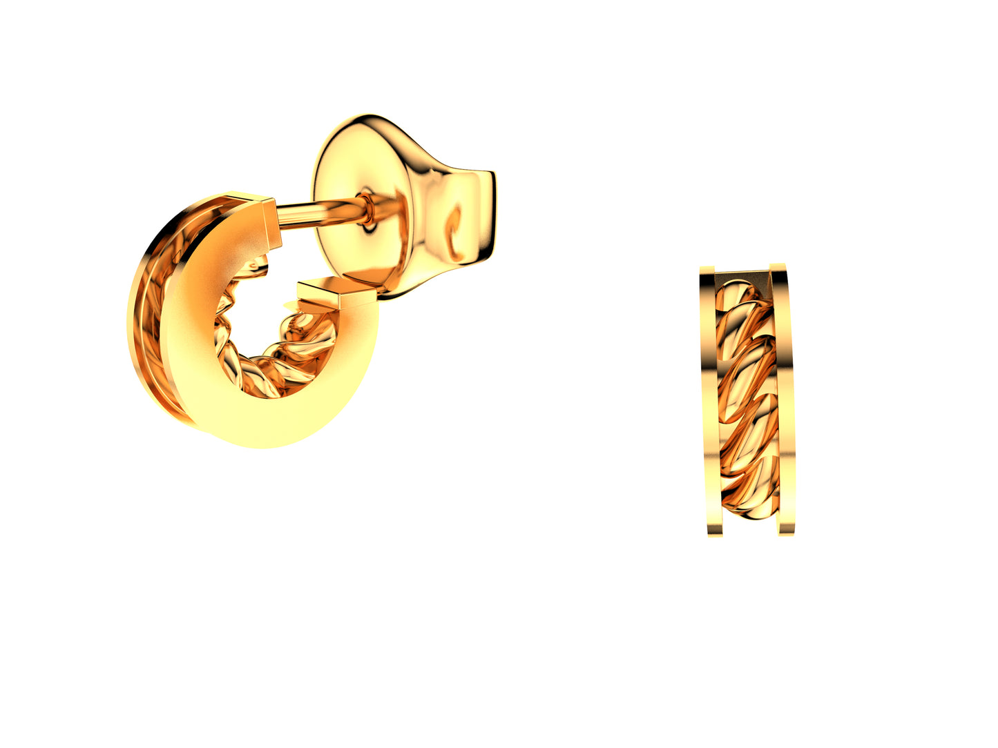 Hit New Style earrings, 18K rose gold. Width: 10 mm.