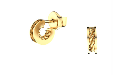 Hit New Style earrings, 18K yellow gold. Width: 10 mm.