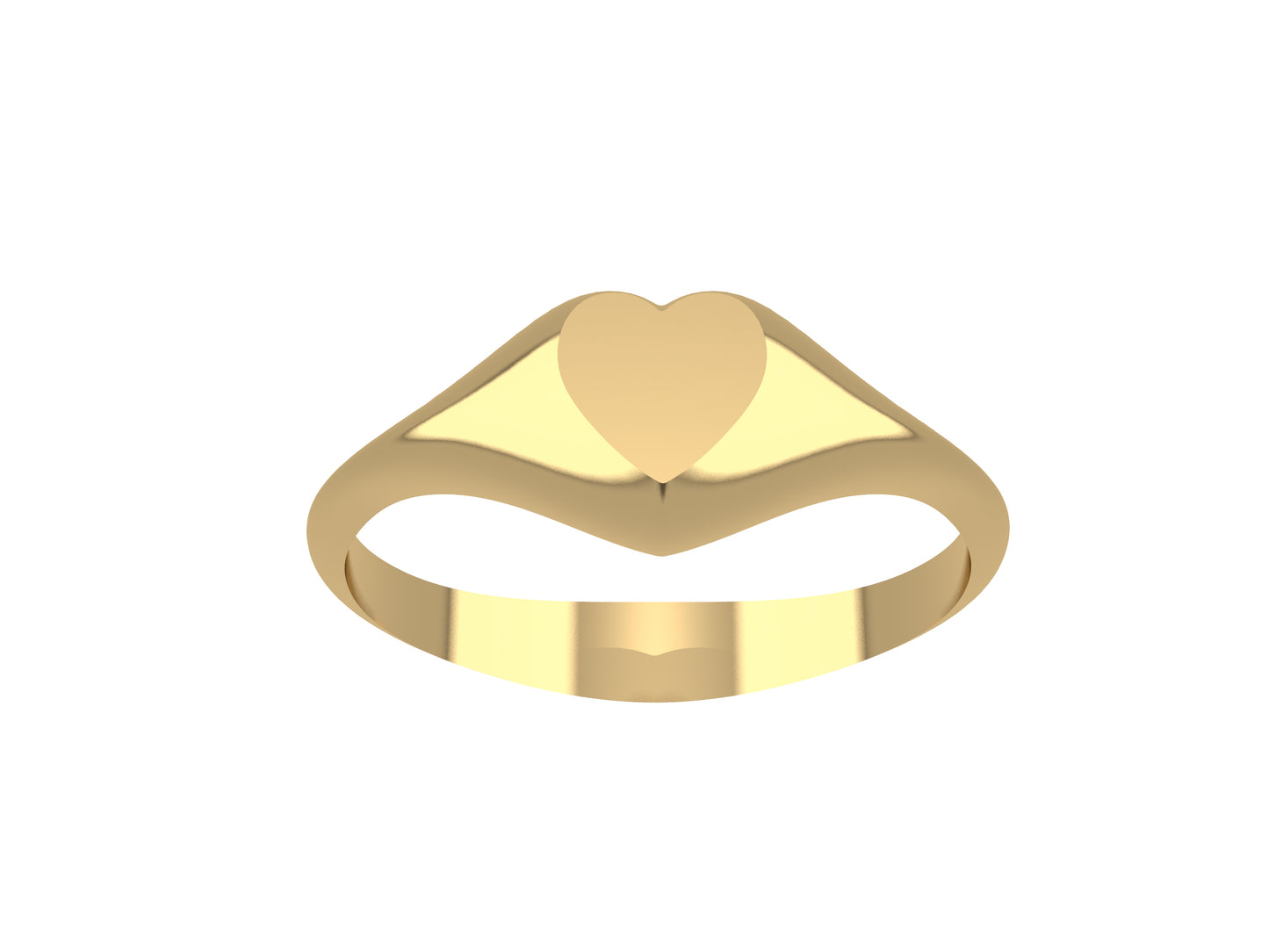 MatiJaro P Heart ring, 18K yellow gold. Width of the pattern: 6.5 mm.