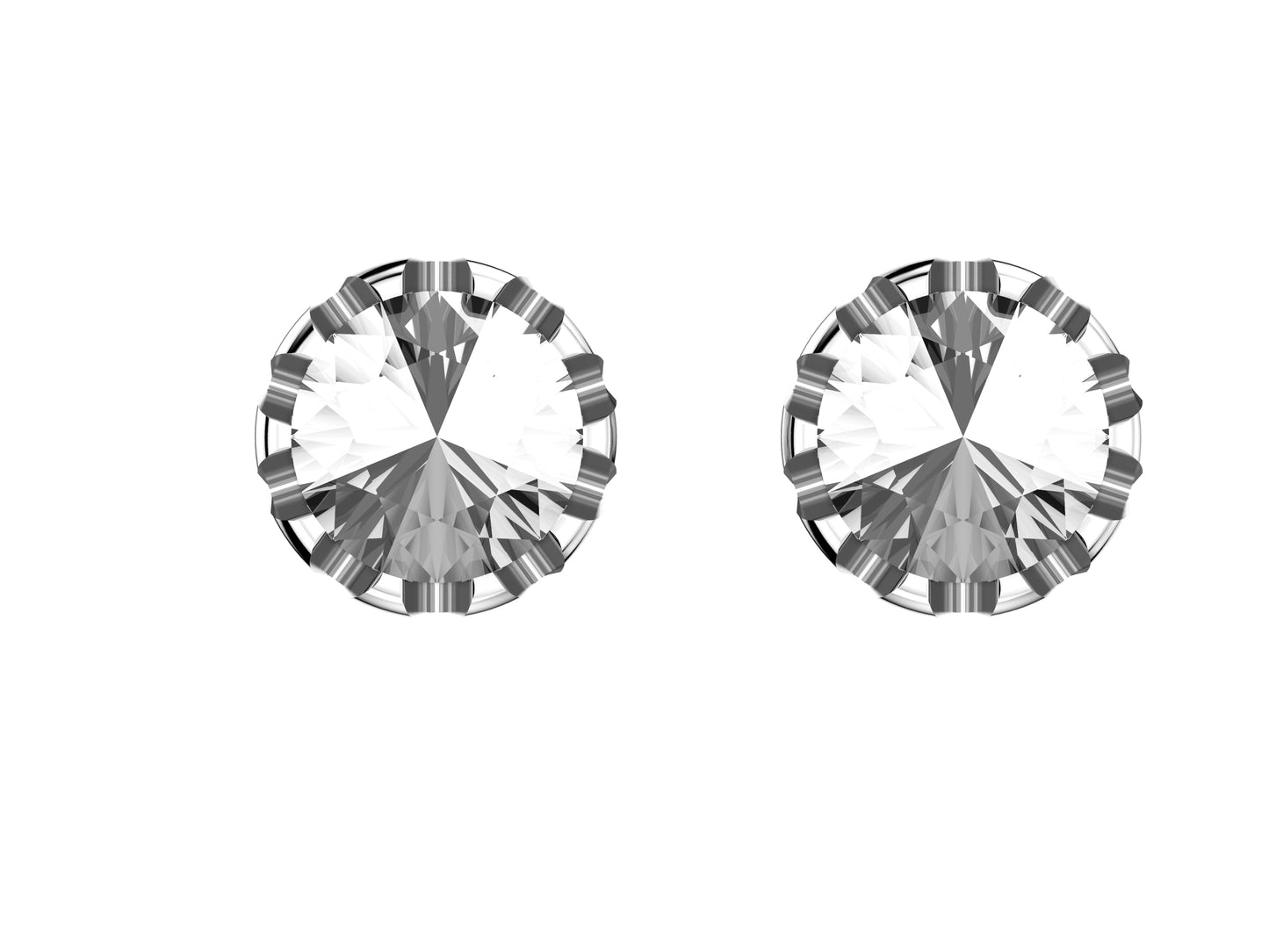 Forever earrings, 18K white gold, each set with a brilliant-cut diamond totaling 0.14 carat. Diameter of the pattern: 5.0 mm.