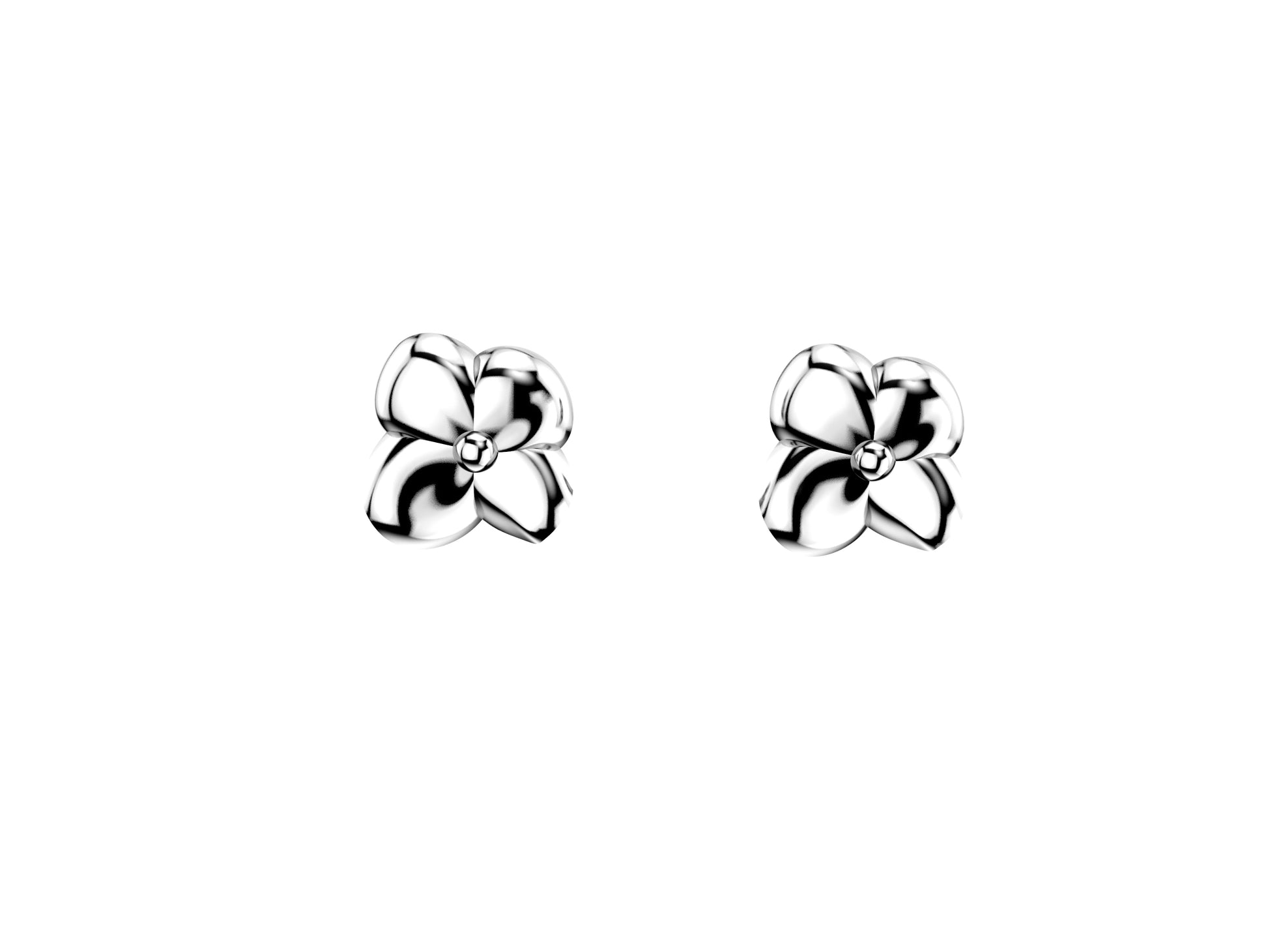 Flores de MatiJaro earrings, white gold.