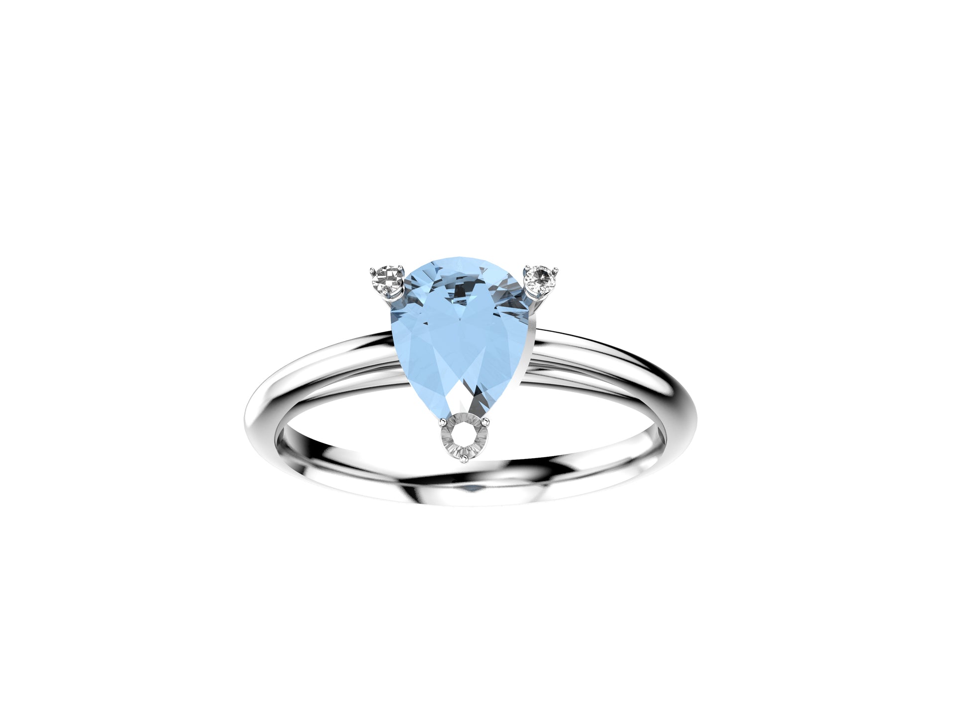 Gemmes De La Divinite 18K white gold, set with a pear-cut topaz.