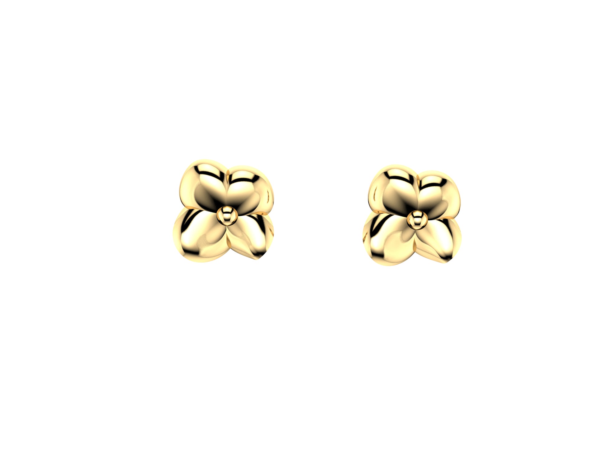 Flores de MatiJaro earrings, yellow gold.
