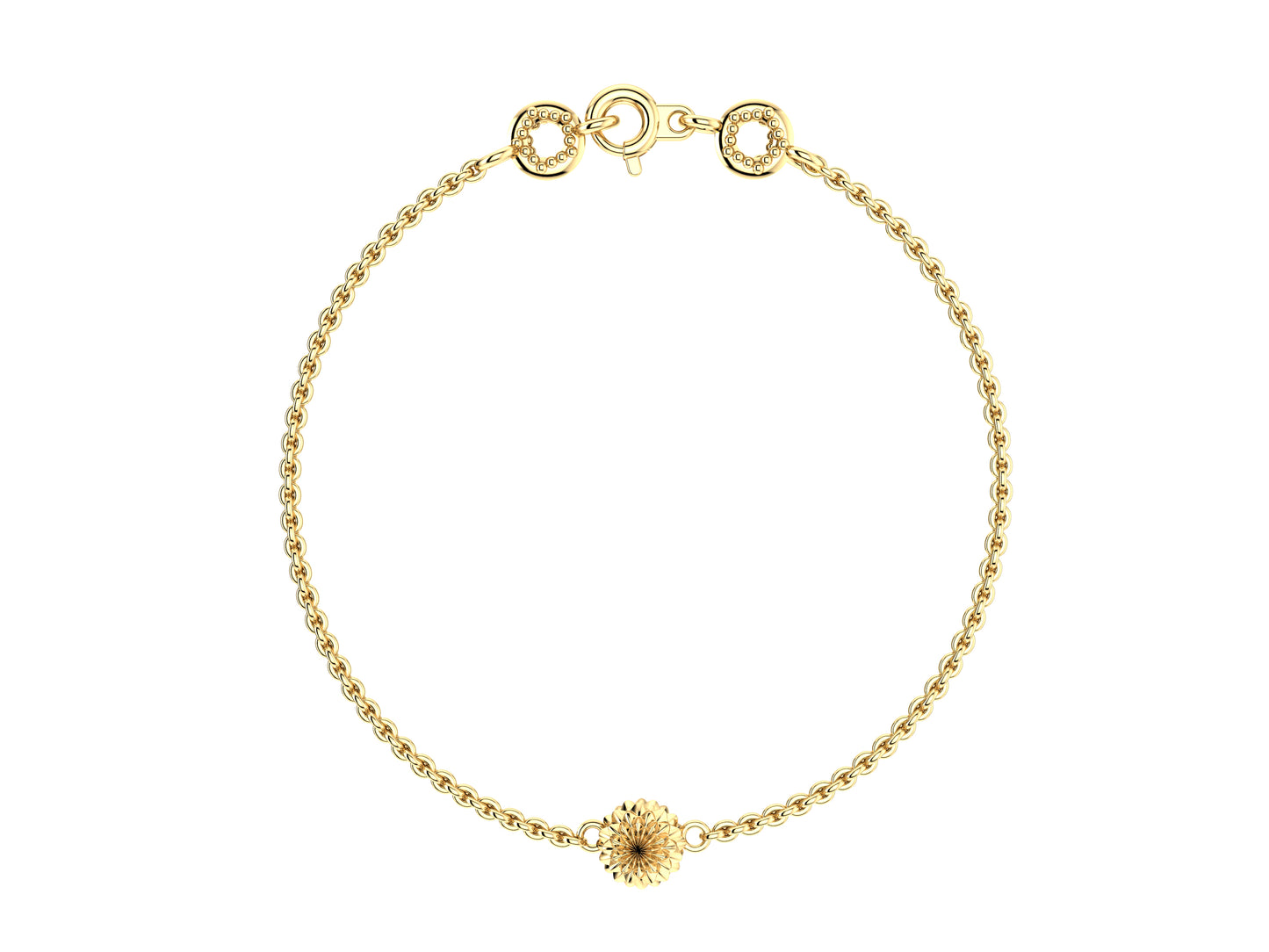 Flower bracelet, 18K yellow gold.