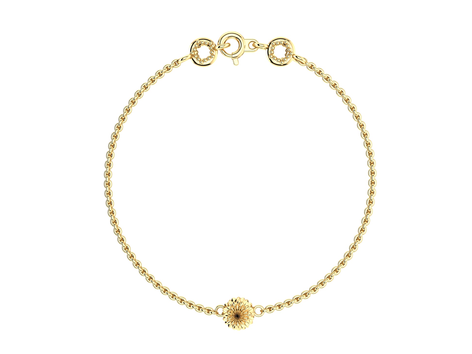 Flower bracelet, 18K yellow gold.