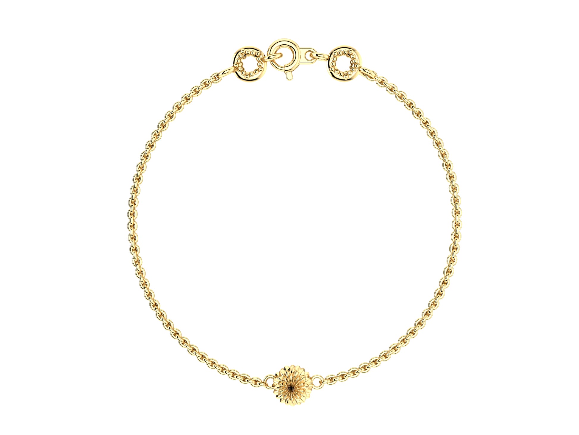 Flower bracelet, yellow gold.