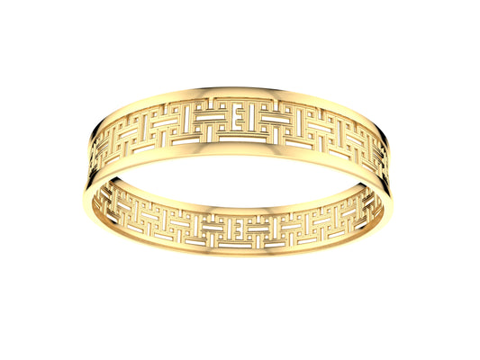 Hit New Style bracelet, 18K yellow gold. Width: 12.00 mm.