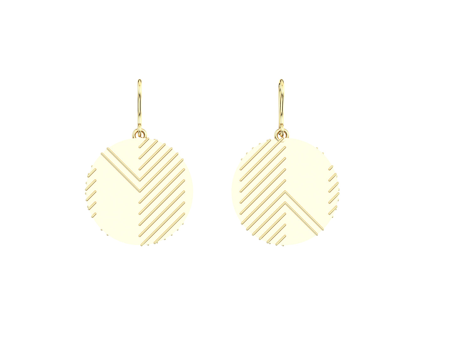 Hit New Style earrings, 18 K yellow gold. Inner diameter 26 mm.