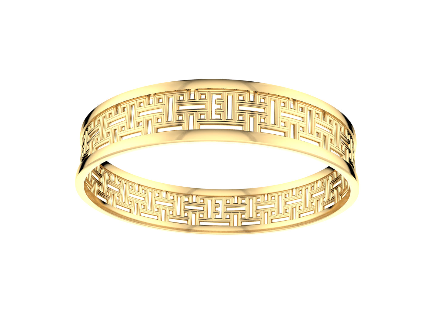 Hit New Style bracelet, 18K yellow gold. Width: 12.00 mm.