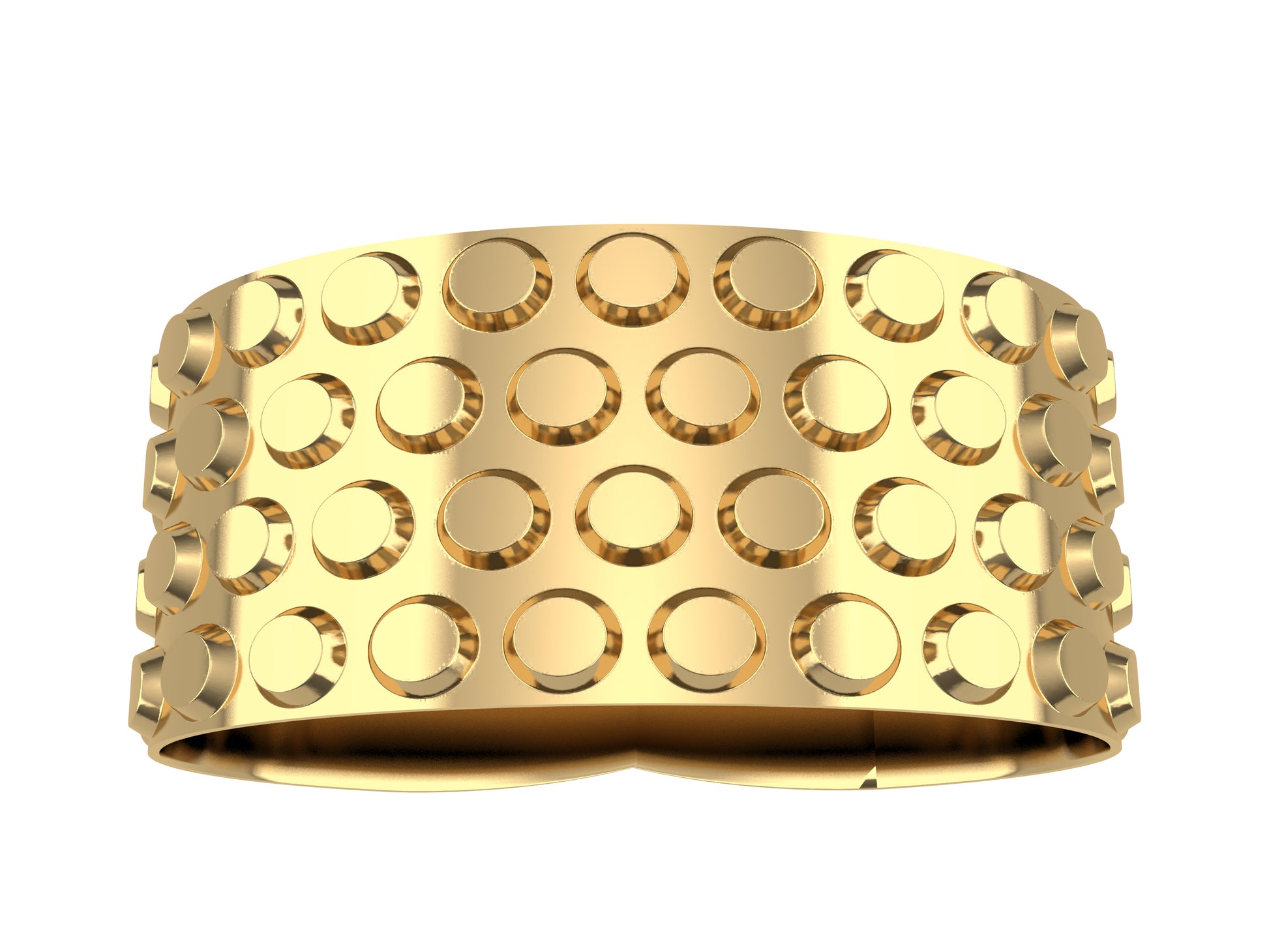 Hit New Style bracelet, 18K yellow gold, set with 2 brilliant-cut diamonds. Width: 8.33 mm. 30 mm.